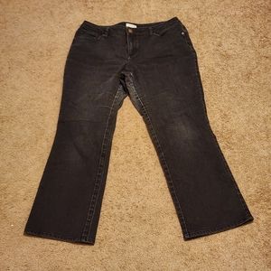 Coldwater Creek women Size P14 28 Length black straight leg jeans